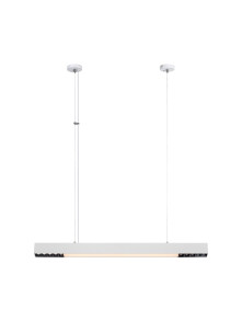 Lampa wisząca biała metalowa belka Cali L Tuya 80 cm LED 32W nad stol w jadalni salonie biurze z regulowaną barwą światła 