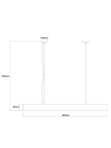 Lampa wisząca biała metalowa belka Cali L Tuya 80 cm LED 32W nad stol w jadalni salonie biurze z regulowaną barwą światła 