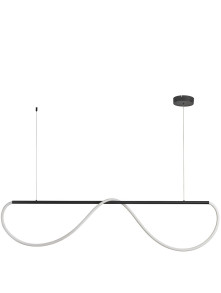 Designerski żyrandol z pozawijanym wężem świetlnym LED Meleca M czarna rurka 36W z regulowaną barwą światła CCT Designerski żyrandol z pozawijanym wężem świetlnym LED Meleca M czarna rurka 36W z regulowaną barwą światła CCT