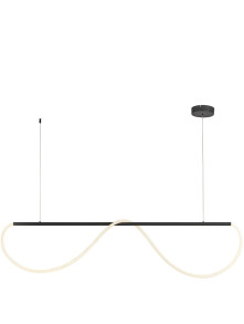 Designerski żyrandol z pozawijanym wężem świetlnym LED Meleca M czarna rurka 36W z regulowaną barwą światła CCT Designerski żyrandol z pozawijanym wężem świetlnym LED Meleca M czarna rurka 36W z regulowaną barwą światła CCT
