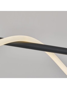 Designerski żyrandol z pozawijanym wężem świetlnym LED Meleca M czarna rurka 36W z regulowaną barwą światła CCT Designerski żyrandol z pozawijanym wężem świetlnym LED Meleca M czarna rurka 36W z regulowaną barwą światła CCT