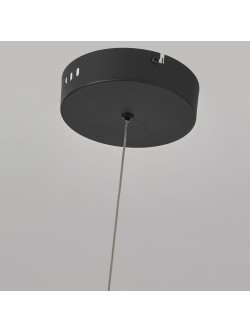 Designerski żyrandol z pozawijanym wężem świetlnym LED Meleca M czarna rurka 36W z regulowaną barwą światła CCT 