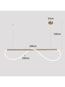 Designerski żyrandol z pozawijanym wężem świetlnym LED Meleca M czarna rurka 36W z regulowaną barwą światła CCT Designerski żyrandol z pozawijanym wężem świetlnym LED Meleca M czarna rurka 36W z regulowaną barwą światła CCT