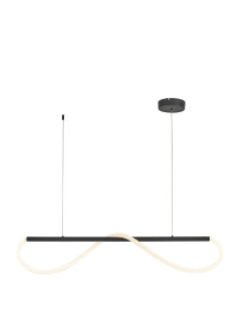 Designerski żyrandol z pozawijanym wężem świetlnym LED Meleca S czarna rurka 24W 4000K neutralna barwa