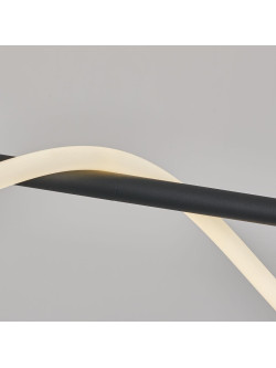 Designerski żyrandol z pozawijanym wężem świetlnym LED Meleca S czarna rurka 24W 4000K neutralna barwa