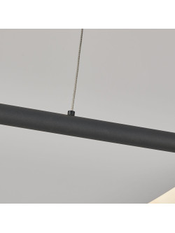 Designerski żyrandol z pozawijanym wężem świetlnym LED Meleca S czarna rurka 24W 4000K neutralna barwa