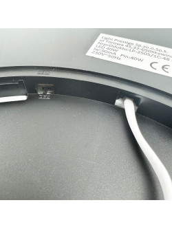 Czarny okrągły plafon sufitowy California 40 cm niska grubość 2.5 cm LED 36W regulowana barwa światła CCT