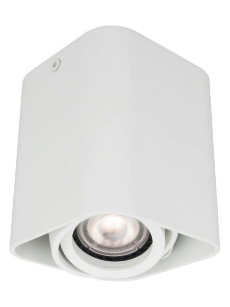Kwadratowa biała lampa natynkowa z oczkiem Merano GU10 