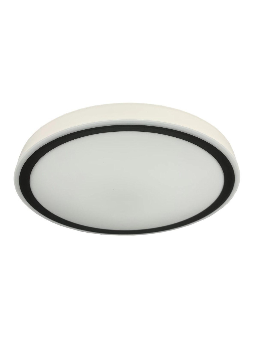 Okrągły mały czarno-biały plafon LED 18W Vegas 30 cm z IP 54 neutralna barwa 4000K 