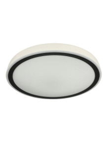 Okrągły mały czarno-biały plafon LED 18W Vegas 30 cm z IP 54 neutralna barwa 4000K