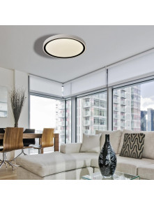 Okrągły mały czarno-biały plafon LED 18W Vegas 30 cm z IP 54 neutralna barwa 4000K Okrągły mały czarno-biały plafon LED 18W Vegas 30 cm z IP 54 neutralna barwa 4000K