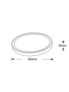 Okrągły mały czarno-biały plafon LED 18W Vegas 30 cm z IP 54 neutralna barwa 4000K Okrągły mały czarno-biały plafon LED 18W Vegas 30 cm z IP 54 neutralna barwa 4000K