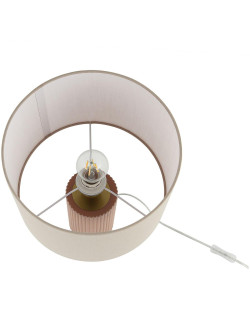 Lampa stołowa z beżowym materiałowym abażurem Tokio na komodę stolik 