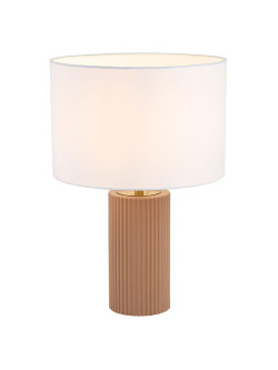 Lampa stołowa z beżowym materiałowym abażurem Tokio na komodę stolik 