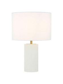 Lampa stołowa z białym materiałowym abażurem Tokio na komodę stolik Lampa stołowa z białym materiałowym abażurem Tokio na komodę stolik