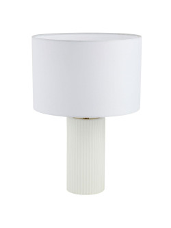 Lampa stołowa z białym materiałowym abażurem Tokio na komodę stolik 