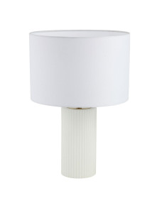 Lampa stołowa z białym materiałowym abażurem Tokio na komodę stolik Lampa stołowa z białym materiałowym abażurem Tokio na komodę stolik