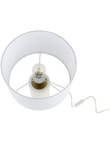 Lampa stołowa z białym materiałowym abażurem Tokio na komodę stolik Lampa stołowa z białym materiałowym abażurem Tokio na komodę stolik