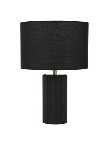 Lampa stołowa z czarnym materiałowym abażurem Tokio na komodę stolik 