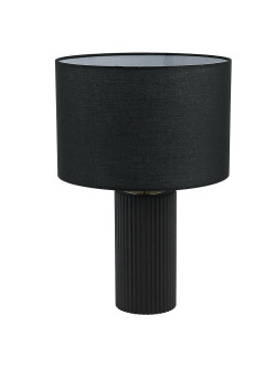 Lampa stołowa z czarnym materiałowym abażurem Tokio na komodę stolik 