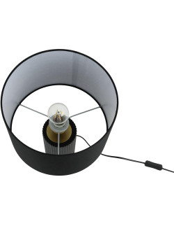 Lampa stołowa z czarnym materiałowym abażurem Tokio na komodę stolik 