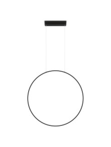 Czarna lampa wisząca duża obręcz / okrągły ring do lustra w łazience LED 90 cm MIRROR 47W z regulowaną barwą CCT