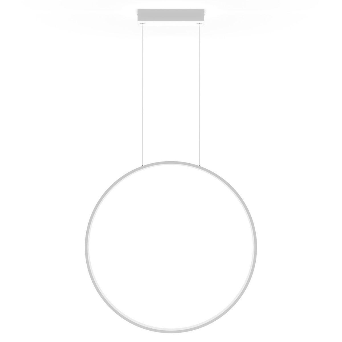 Biała lampa wisząca duża obręcz / okrągły ring do lustra w łazience LED 90 cm MIRROR 50W 3000K ciepła barwa