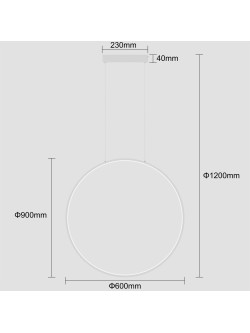 Biała lampa wisząca duża obręcz / okrągły ring do lustra w łazience LED 90 cm MIRROR 50W 3000K ciepła barwa