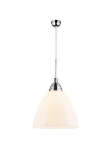 Lampa wisząca do kuchni nad wyspę Read skandynawska z białym szklanym kloszem E27 Lampa wisząca do kuchni nad wyspę Read skandynawska z białym szklanym kloszem E27