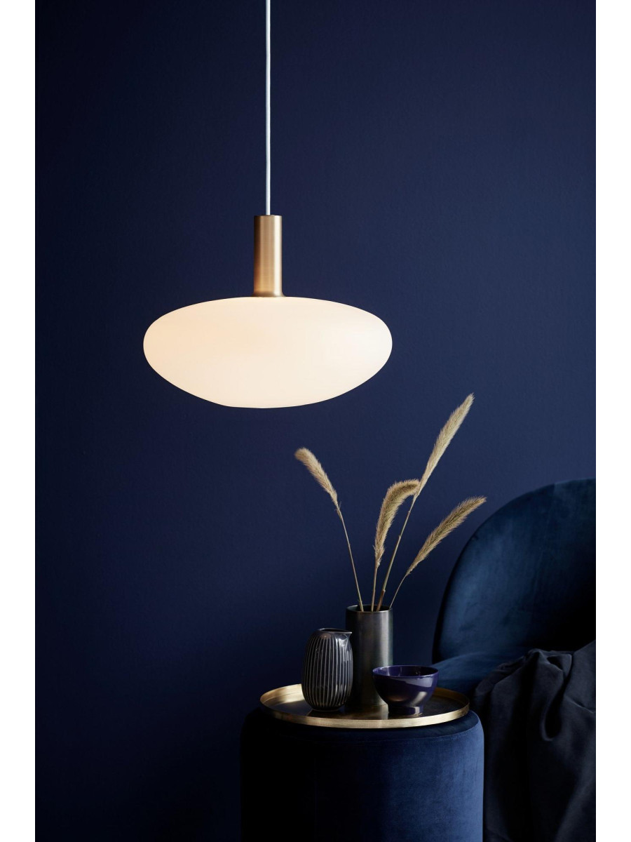 Owalna lampa wisząca Alton 35 - Nordlux - duży klosz z opalizującego szkła 