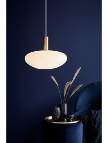 Owalna lampa wisząca Alton 35 - Nordlux - duży klosz z opalizującego szkła