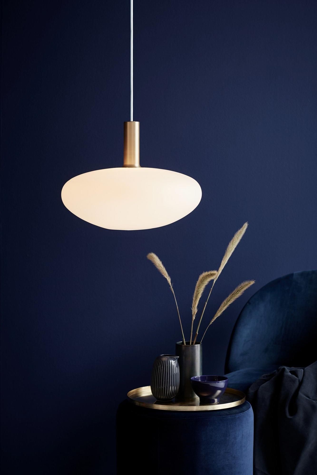 Owalna lampa wisząca Alton 35 - Nordlux - duży klosz z opalizującego szkła