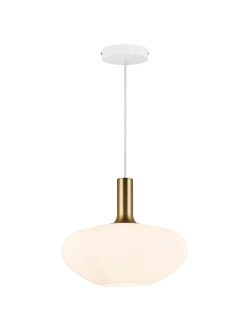 Owalna lampa wisząca Alton 35 - Nordlux - duży klosz z opalizującego szkła 