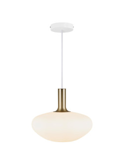 Owalna lampa wisząca Alton 35 - Nordlux - duży klosz z opalizującego szkła 