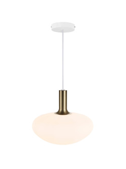 Owalna lampa wisząca Alton 35 - Nordlux - duży klosz z opalizującego szkła 