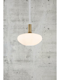 Owalna lampa wisząca Alton 35 - Nordlux - duży klosz z opalizującego szkła 