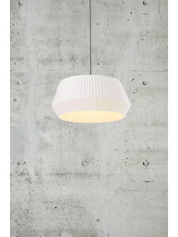 Skandynawska lampa wisząca Dicte 53 cm duży abażur z białej tkaniny, nad stolik, Nordlux