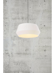 Skandynawska lampa wisząca Dicte 53 cm duży abażur z białej tkaniny, nad stolik, Nordlux Skandynawska lampa wisząca Dicte 53 cm duży abażur z białej tkaniny, nad stolik, Nordlux
