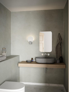 Biały designerski kinkiet łazienkowy Hester talerz płytka z IP44 - Nordlux