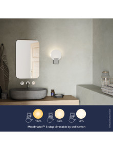 Biały designerski kinkiet łazienkowy Hester talerz płytka z IP44 - Nordlux Biały designerski kinkiet łazienkowy Hester talerz płytka z IP44 - Nordlux