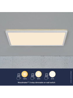 Prostokątny panel LED Harlow 60x30 cm biały, 2400lm 2700k, ściemniacz
