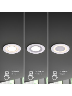 Oczko sufitowe Clyde 8 cm - wpuszczane, LED 4W 2700K, ściemniacz 3-stopniowy