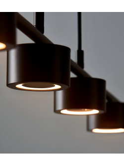 Czarny minimalistyczny żyrandol nad stół wyspę Clyde linia - 4 punktowy LED 2700K z ściemniaczem