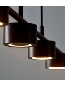 Czarny minimalistyczny żyrandol nad stół wyspę Clyde linia - 4 punktowy LED 2700K z ściemniaczem