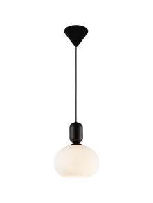 Szklana lampa wisząca Notti - z czarnym zawieszeniem, nordycka