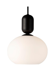 Szklana lampa wisząca Notti - z czarnym zawieszeniem, nordycka