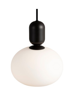 Szklana lampa wisząca Notti - z czarnym zawieszeniem, nordycka