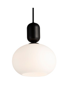 Szklana lampa wisząca Notti - z czarnym zawieszeniem, nordycka