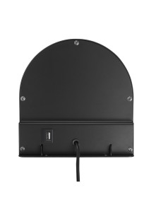 Czarny kinkiet ścienny z półką Cody, port USB, ruchomy regulowany reflektorek - Nordlux