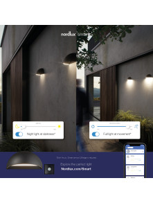 Szary nowoczesny kinkiet zewnętrzny Arcus, na elewację, z IP54, Smart - sterowany Bluetooth Szary nowoczesny kinkiet zewnętrzny Arcus, na elewację, z IP54, Smart - sterowany Bluetooth